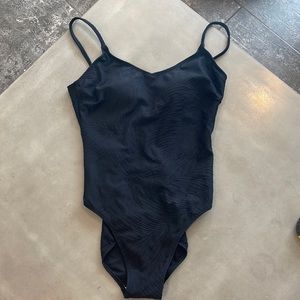 Black One Piece Lined Swimsuit with elegant back